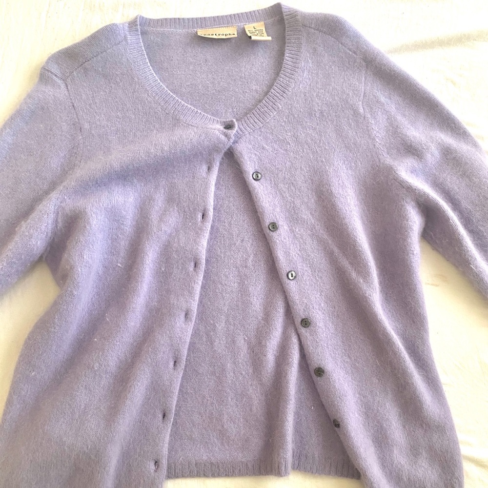 Vintage lavender fuzzy cardigan